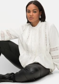 Tunika Mit Spitzen, Rüsche Und Knopfleiste, A-Linie -Shego Kleidung Geschaft 14592900010 04JR7 02 SH