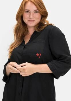 Sheego 3/4-Arm-Bluse Mit V-Ausschnitt, Aus Viskose-Twill 11 Sheego 3/4-Arm-Bluse Mit V-Ausschnitt, Aus Viskose-Twill -Shego Kleidung Geschaft 14595300289 04JQF 05 SH