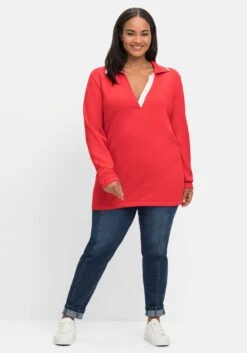 Sheego Pullover MitV-Ausschnitt Und Polokragen 9 Sheego Pullover MitV-Ausschnitt Und Polokragen -Shego Kleidung Geschaft 14595501758 04JSB 02 SH