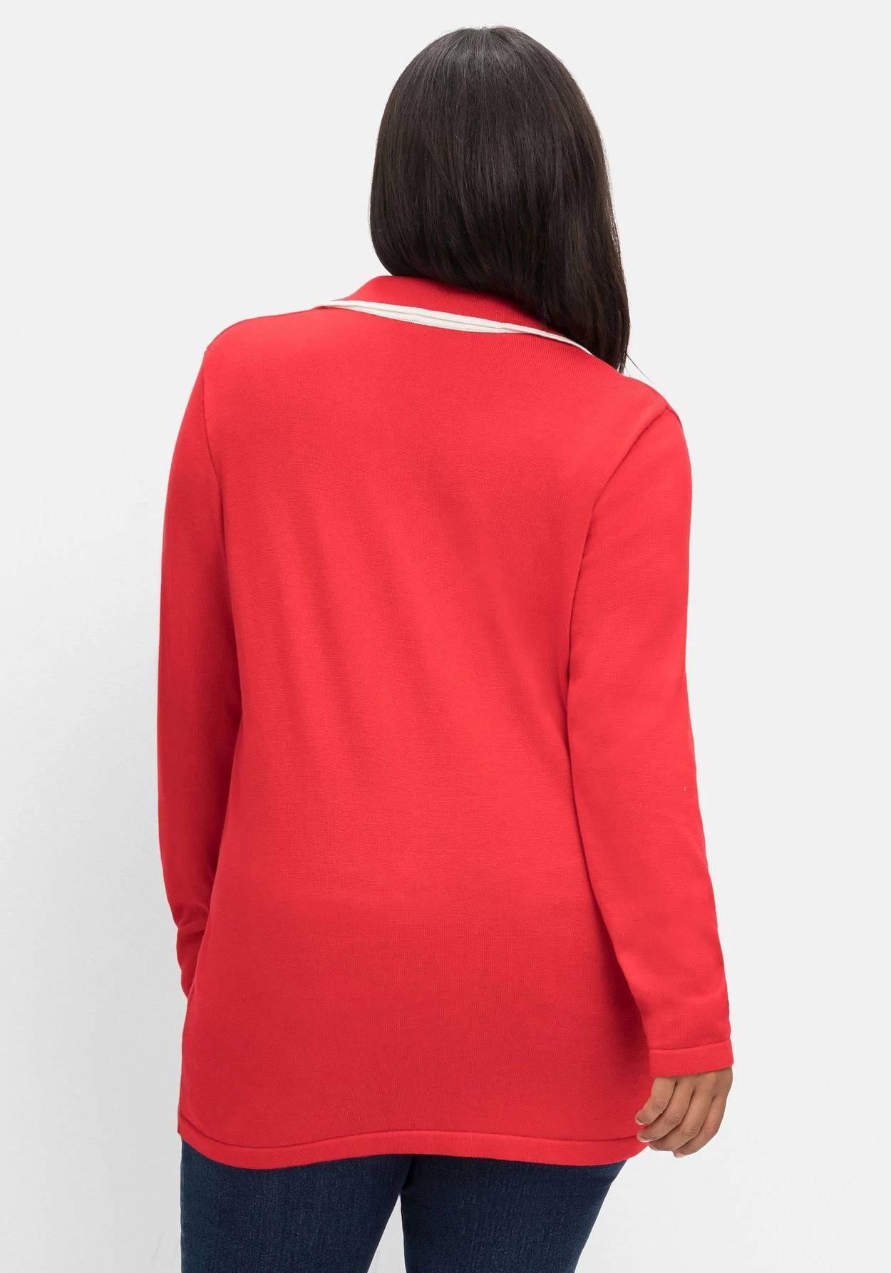 Sheego Pullover MitV-Ausschnitt Und Polokragen 2 Sheego Pullover MitV-Ausschnitt Und Polokragen – Bild 2