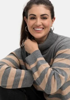 Sheego Pullover Mit Rollkragen Und Streifen -Shego Kleidung Geschaft 14595902140 04JR0 02 SH