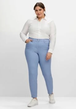 Sheego Schmale Hose Im Coloured-Denim-Look