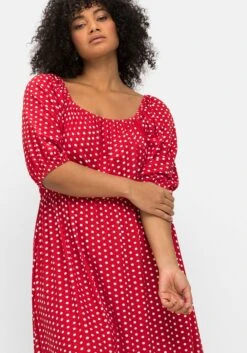 Jerseykleid Mit Punkten Und Karree-Ausschnitt 11 Jerseykleid Mit Punkten Und Karree-Ausschnitt -Shego Kleidung Geschaft 14672700779 04LM2 02 SH