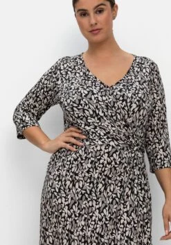 Sheego Jerseykleid In Wickeloptik, Mit Blätterprint -Shego Kleidung Geschaft 14676301491 04LIN 02 SH