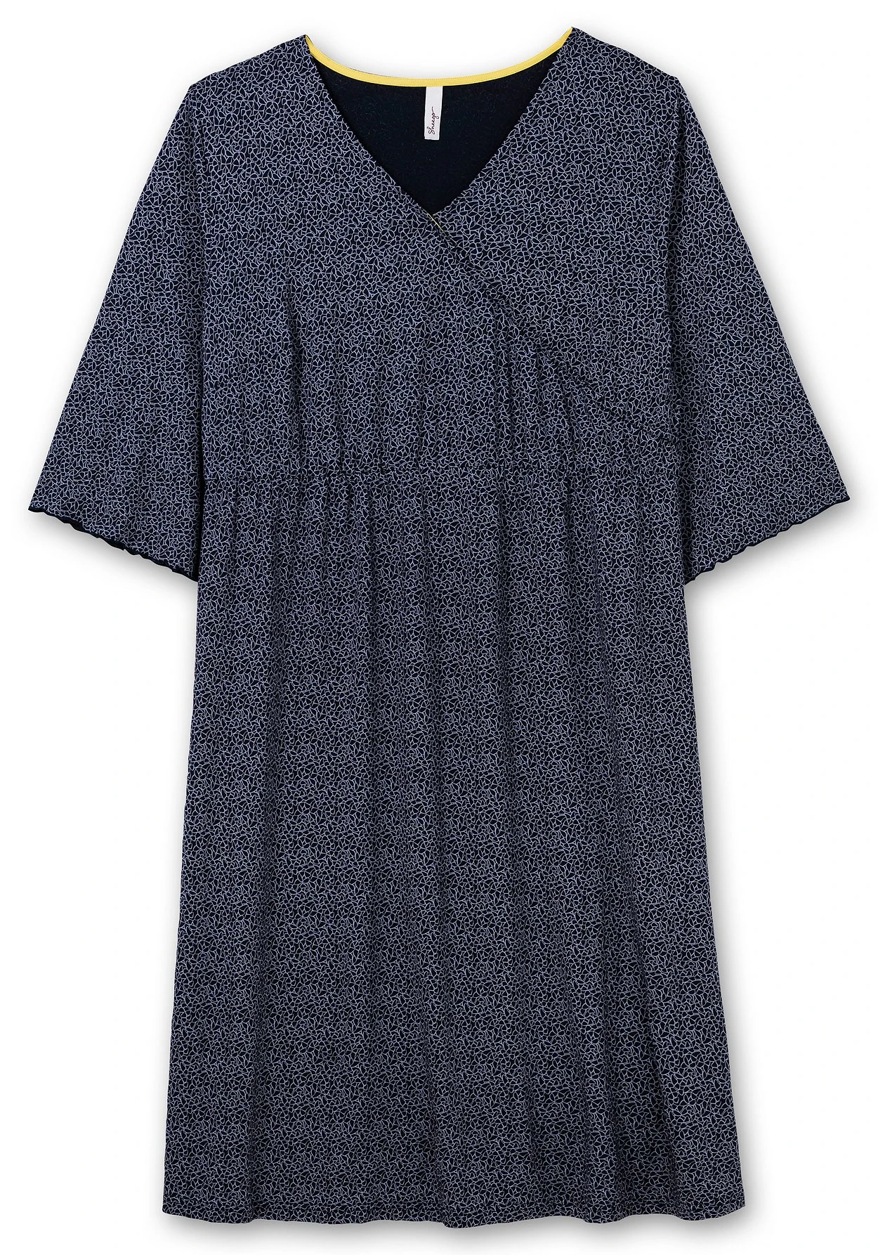 Sheego Jerseykleid In Wickeloptik, Mit Minimalprint 4 Sheego Jerseykleid In Wickeloptik, Mit Minimalprint – Bild 4