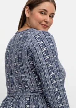 Sheego Jerseykleid Mit Streifendruck, In Midilänge -Shego Kleidung Geschaft 14677301394 04LPK 02 SH