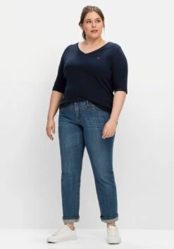 Sheego Shirt Mit V-Ausschnitt, In Rippqualität -Shego Kleidung Geschaft 14685800035 04M4W 02 SH