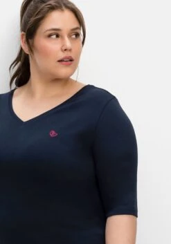 Sheego Shirt Mit V-Ausschnitt, In Rippqualität -Shego Kleidung Geschaft 14685800035 04M4Y 02 SH