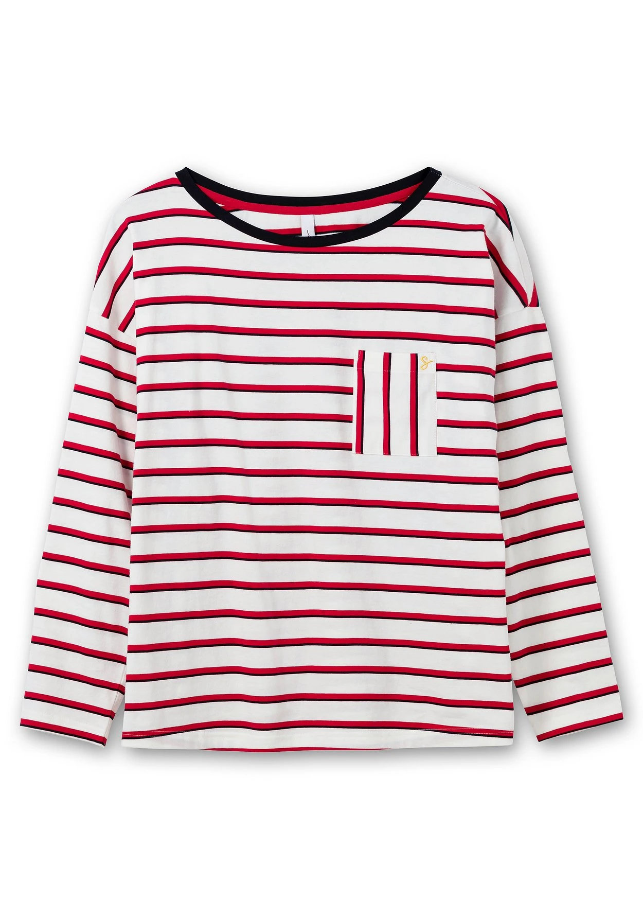 Sheego Gestreiftes Langarmshirt Mit Brusttasche 3 Sheego Gestreiftes Langarmshirt Mit Brusttasche – Bild 3