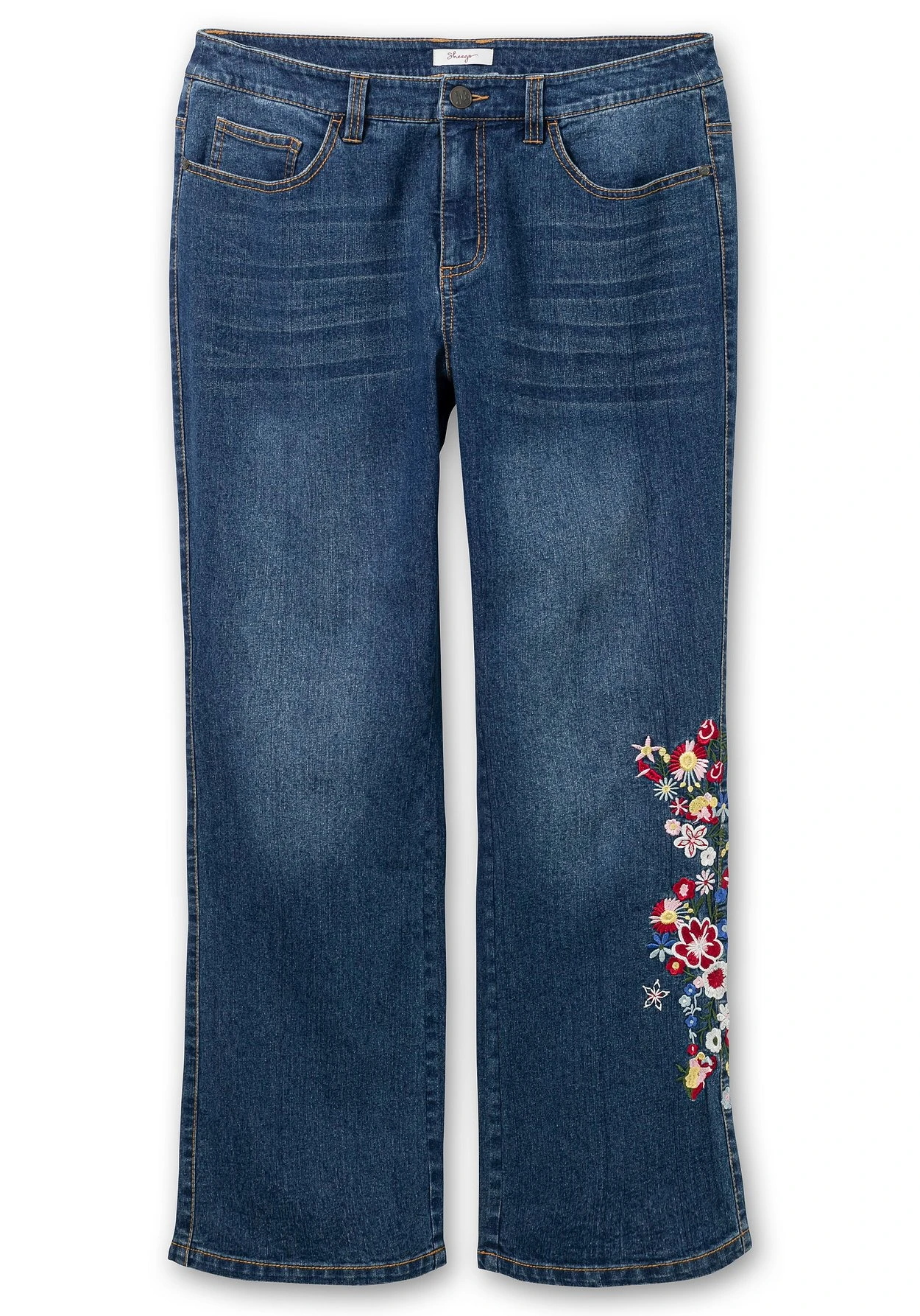 Bootcut-Jeans Mit Blumenstickerei Seitlich Am Bein 4 Bootcut-Jeans Mit Blumenstickerei Seitlich Am Bein – Bild 4
