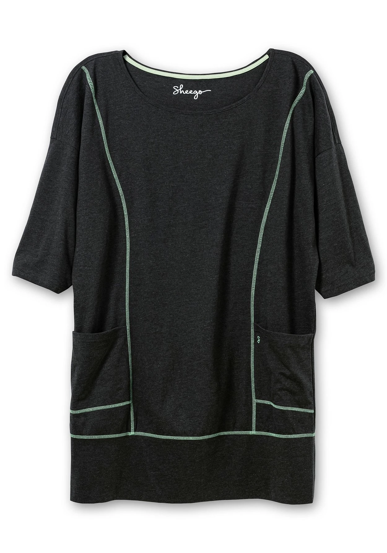 Sheego Relax-Shirtkleid Mit Kontrastnähten Und Saumbund 3 Sheego Relax-Shirtkleid Mit Kontrastnähten Und Saumbund – Bild 3