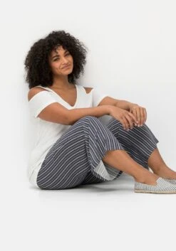 Sheego Gestreifte Strandhose Mit Weitem Bein -Shego Kleidung Geschaft 14768701739 04MXK 02 SH