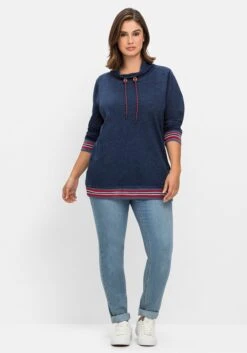 Sheego Sweatshirt In Denim-Optik, Mit Streifenbündchen 9 Sheego Sweatshirt In Denim-Optik, Mit Streifenbündchen -Shego Kleidung Geschaft 14777600330 04OAO 00 SH