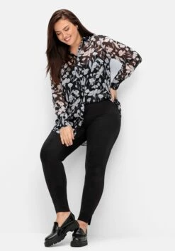 Sheego Leggings In Velourslederoptik Vorn