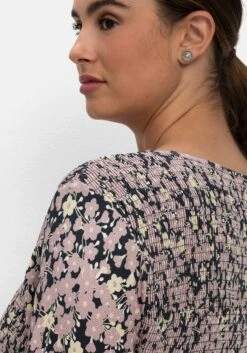 Sheego Jerseykleid Mit Alloverdruck Und Smok-Oberteil -Shego Kleidung Geschaft 14785500438 04NHP 02 SH