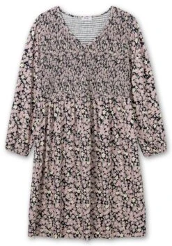 Sheego Jerseykleid Mit Alloverdruck Und Smok-Oberteil -Shego Kleidung Geschaft 14785500438 04NHQ 00 SH