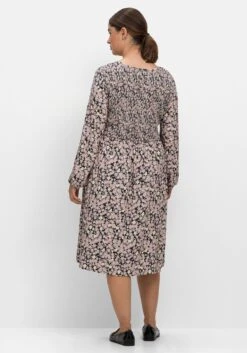 Sheego Jerseykleid Mit Alloverdruck Und Smok-Oberteil -Shego Kleidung Geschaft 14785500438 04NHU 02 SH