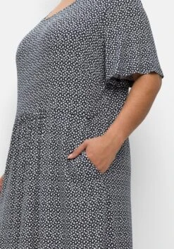 Sheego Jerseykleid Mit Minimalprint Und Saum-Tunnelzug -Shego Kleidung Geschaft 14787202119 04NK1 02 SH