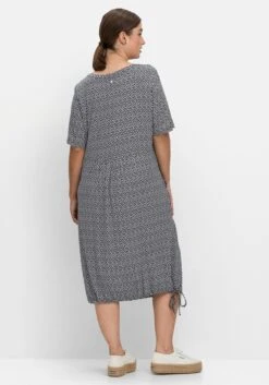 Sheego Jerseykleid Mit Minimalprint Und Saum-Tunnelzug -Shego Kleidung Geschaft 14787202119 04NK6 02 SH