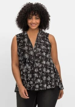 Mesh-Top Mit Alloverprint Und Reißverschluss