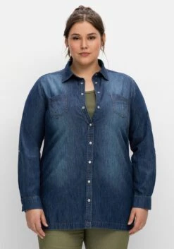 Sheego Jeansbluse Mit Krempelbaren Ärmeln 9 Sheego Jeansbluse Mit Krempelbaren Ärmeln -Shego Kleidung Geschaft 14793700053 04NOJ 02 SH