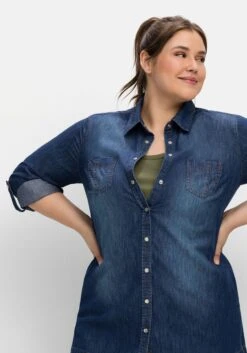 Sheego Jeansbluse Mit Krempelbaren Ärmeln 11 Sheego Jeansbluse Mit Krempelbaren Ärmeln -Shego Kleidung Geschaft 14793700053 04NOM 02 SH