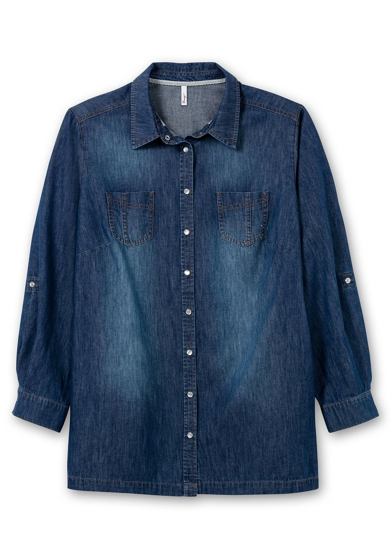 Sheego Jeansbluse Mit Krempelbaren Ärmeln 3 Sheego Jeansbluse Mit Krempelbaren Ärmeln – Bild 3
