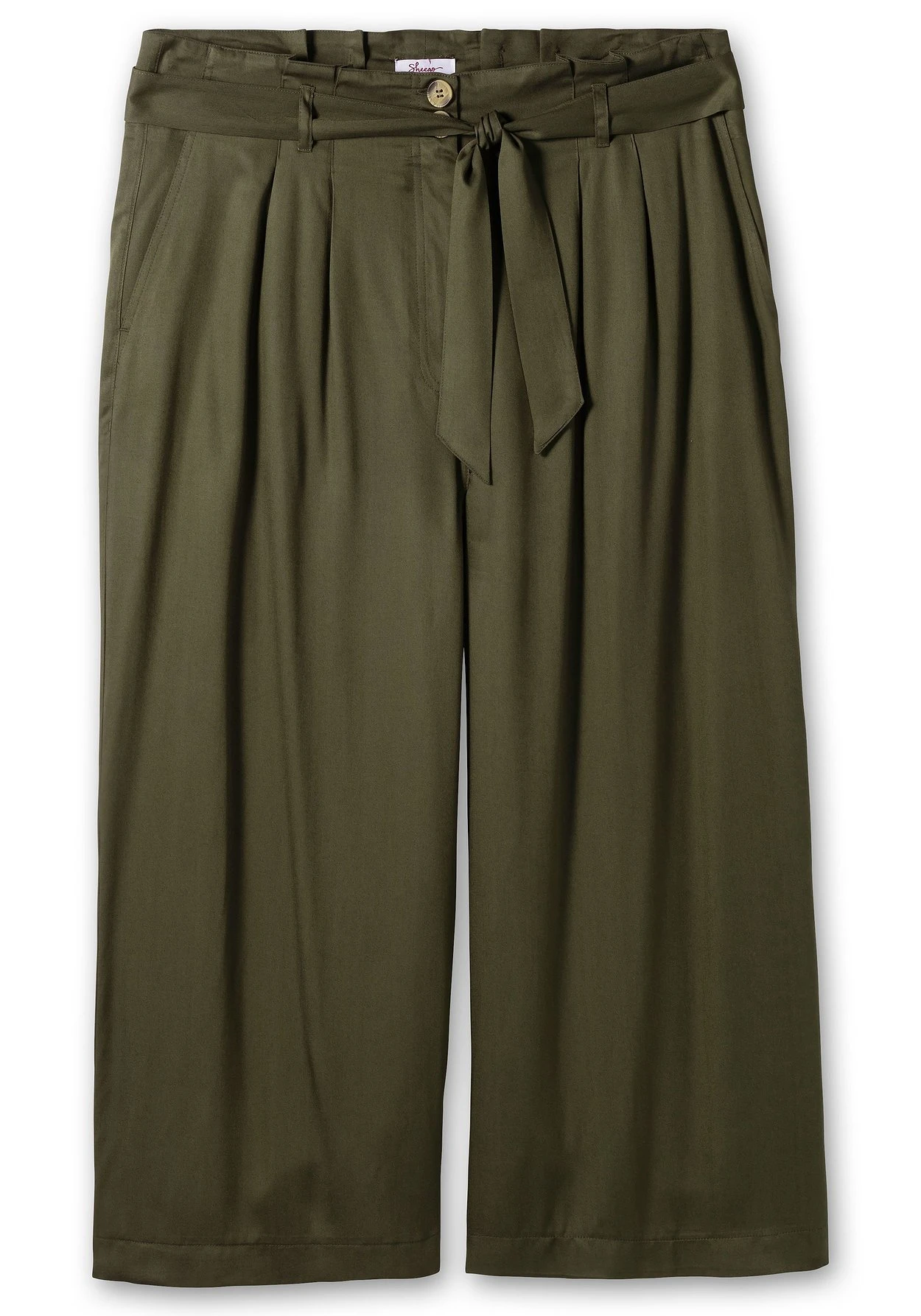 Sheego Culotte Mit High-Waist-Bund Und Stoffgürtel 4 Sheego Culotte Mit High-Waist-Bund Und Stoffgürtel – Bild 4