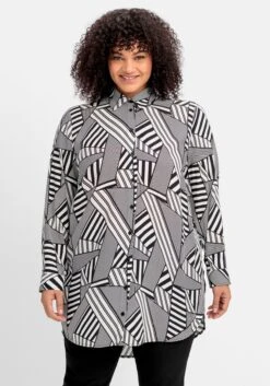 Sheego Lange Hemdbluse Mit Grafischem Muster 9 Sheego Lange Hemdbluse Mit Grafischem Muster -Shego Kleidung Geschaft 14824402231 04PVN 02 SH