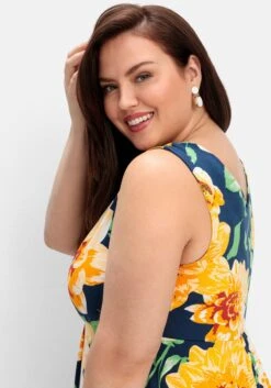 Ärmelloses Jerseykleid Mit Blumendruck -Shego Kleidung Geschaft 14833901406 04PXD 02 SH