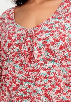 Shirt Mit Allover-Blumendruck Und Tiefem Ausschnitt -Shego Kleidung Geschaft 14834200779 04QLE 02 SH