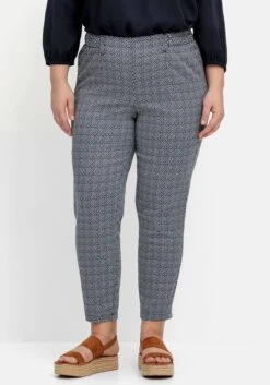 Sheego Schmale Hose Mit Minimalprint Und Gummibund 12 Sheego Schmale Hose Mit Minimalprint Und Gummibund -Shego Kleidung Geschaft 14877000935 04PPM 02 SH