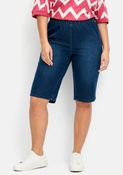Sheego Schmale Jeans-Bermudas, Mit Gummibund -Shego Kleidung Geschaft 14877300330 04PN4 01 SH