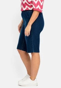 Sheego Schmale Jeans-Bermudas, Mit Gummibund -Shego Kleidung Geschaft 14877300330 04PN7 01 SH