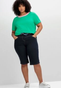 Sheego Twill-Bermudas Mit Kontrastfarbenem Bindebändchen -Shego Kleidung Geschaft 14880500035 04PWL 02 SH