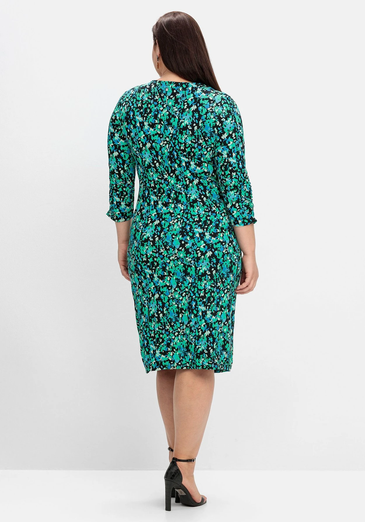 Sheego Jerseykleid In Wickeloptik, Mit Blumenprint 3 Sheego Jerseykleid In Wickeloptik, Mit Blumenprint – Bild 3