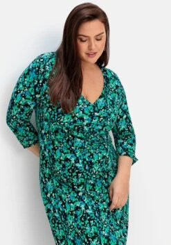 Sheego Jerseykleid In Wickeloptik, Mit Blumenprint 11 Sheego Jerseykleid In Wickeloptik, Mit Blumenprint -Shego Kleidung Geschaft 14883701491 04QJX 01 SH