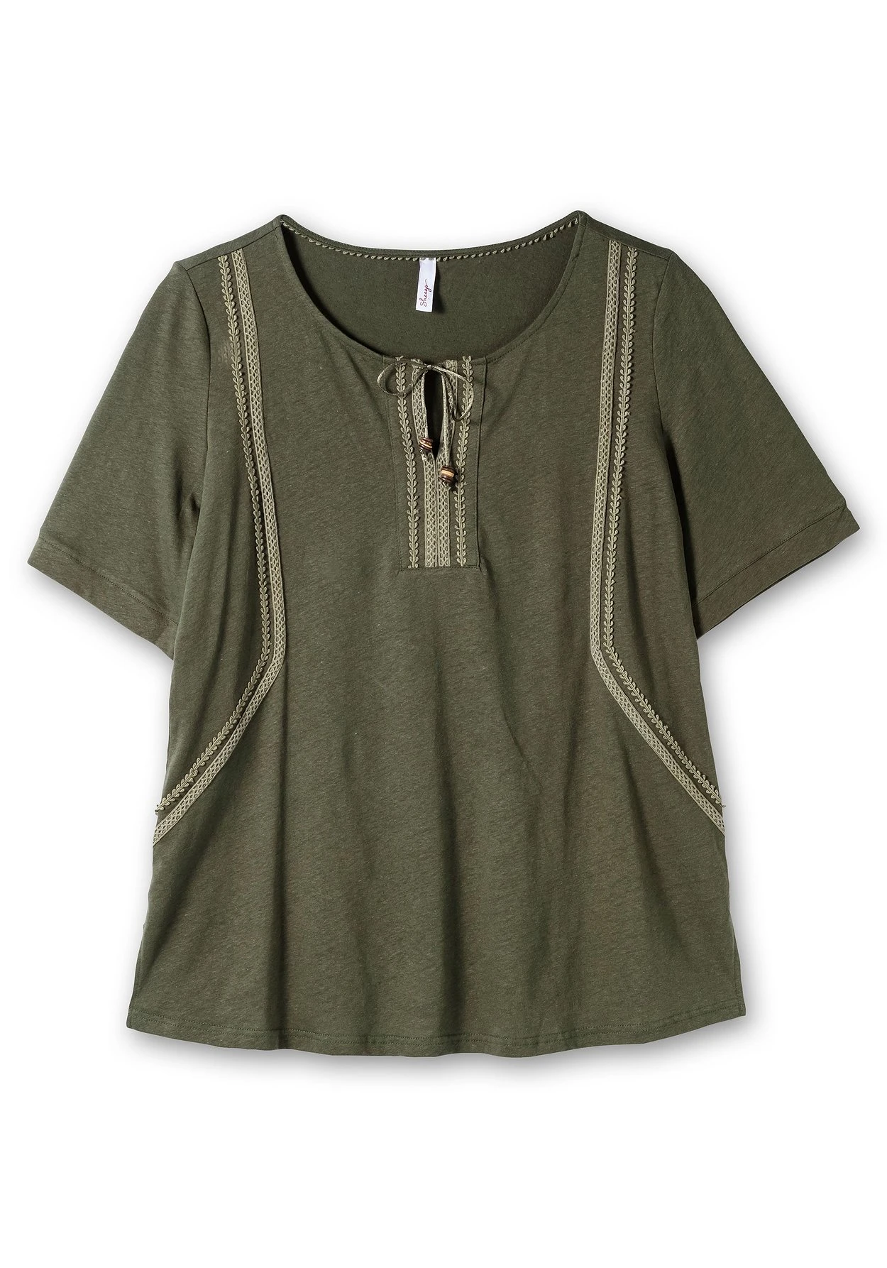 Sheego Shirt Mit Spitzenbesatz, Im Leinen-Mix 3 Sheego Shirt Mit Spitzenbesatz, Im Leinen-Mix – Bild 3