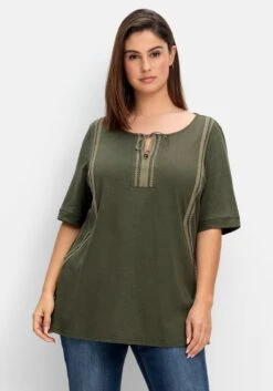 Sheego Shirt Mit Spitzenbesatz, Im Leinen-Mix 11 Sheego Shirt Mit Spitzenbesatz, Im Leinen-Mix -Shego Kleidung Geschaft 14883800172 04QF2 01 SH