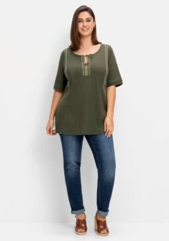 Sheego Shirt Mit Spitzenbesatz, Im Leinen-Mix 9 Sheego Shirt Mit Spitzenbesatz, Im Leinen-Mix -Shego Kleidung Geschaft 14883800172 04QF4 01 SH