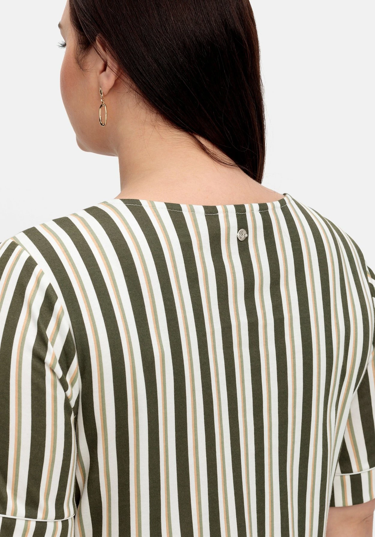 Sheego Jerseykleid Im Streifen-Design, Mit V-Ausschnitt 5 Sheego Jerseykleid Im Streifen-Design, Mit V-Ausschnitt – Bild 5