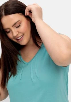 Sheego Top Mit Fixierten Falten Am Ausschnitt -Shego Kleidung Geschaft 14885200021 04Q99 02 SH