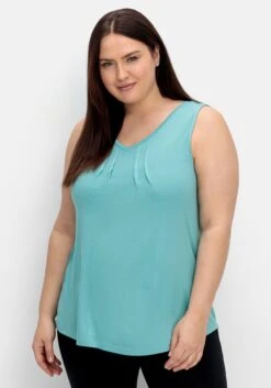 Sheego Top Mit Fixierten Falten Am Ausschnitt