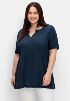 Sheego Tunika In Crêpe-Qualität, Mit Karree-Ausschnitt