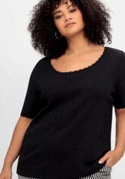 Sheego Rippshirt Im Ajourmuster, Mit Spitzendetails 11 Sheego Rippshirt Im Ajourmuster, Mit Spitzendetails -Shego Kleidung Geschaft 14888700289 04Q7V 02 SH