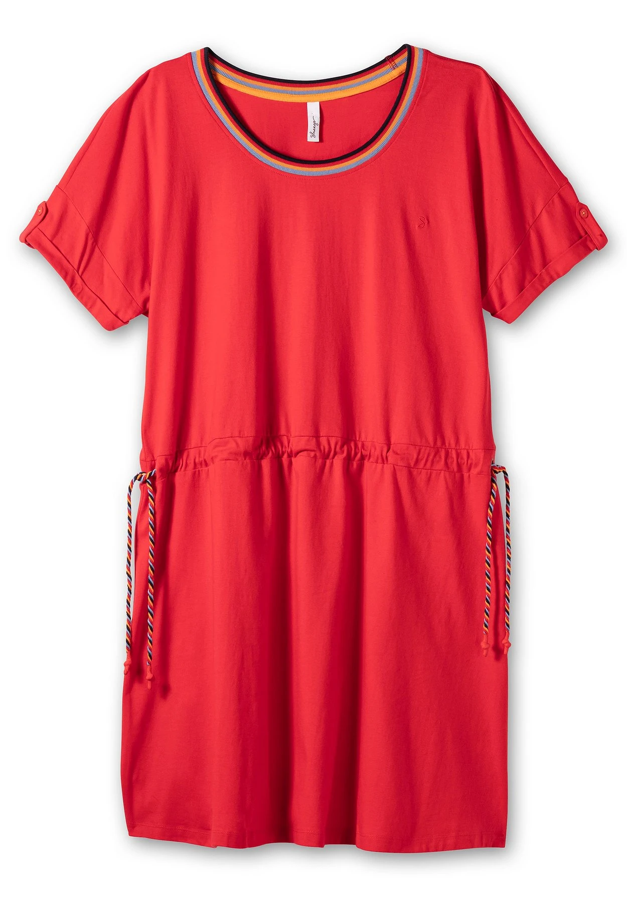 Sheego Jerseykleid Mit Ringelbündchen Und Tunnelzug 4 Sheego Jerseykleid Mit Ringelbündchen Und Tunnelzug – Bild 4