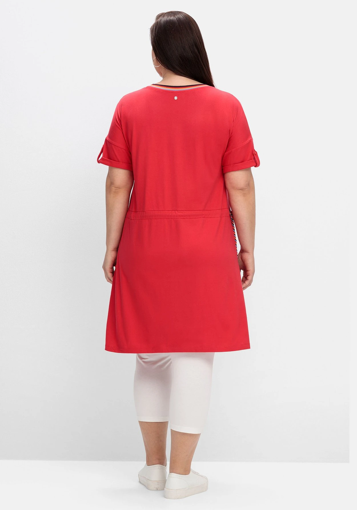 Sheego Jerseykleid Mit Ringelbündchen Und Tunnelzug 3 Sheego Jerseykleid Mit Ringelbündchen Und Tunnelzug – Bild 3