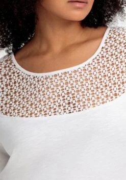 Sheego Jerseyshirt Mit Spitzenpasse -Shego Kleidung Geschaft 14890200010 04Q4J 02 SH