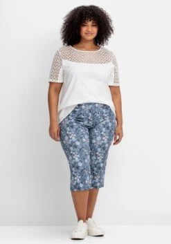 Sheego Jerseyshirt Mit Spitzenpasse -Shego Kleidung Geschaft 14890200010 04Q4P 02 SH