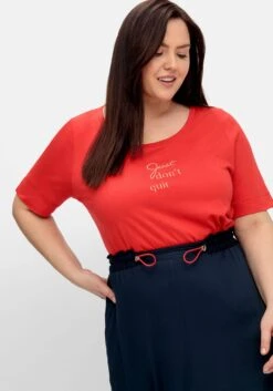 Sheego Jerseyshirt In A-Linie, Mit Wordingprint -Shego Kleidung Geschaft 14890300262 04QE7 02 SH